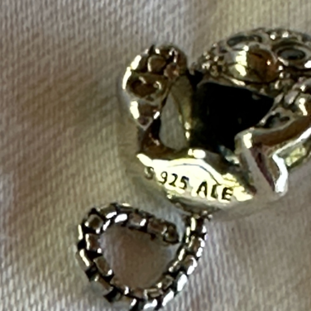 Pandora pave monkey charm green eyes accent flexible tail - Picture 2 of 5